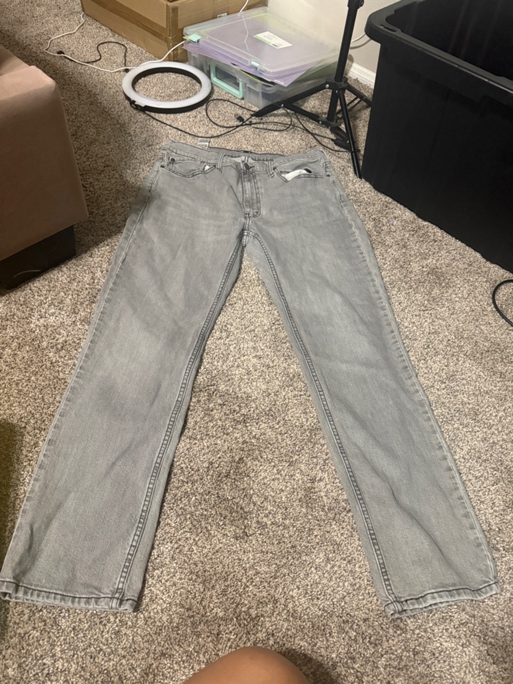 Levi's Light Grey Straight Jeans